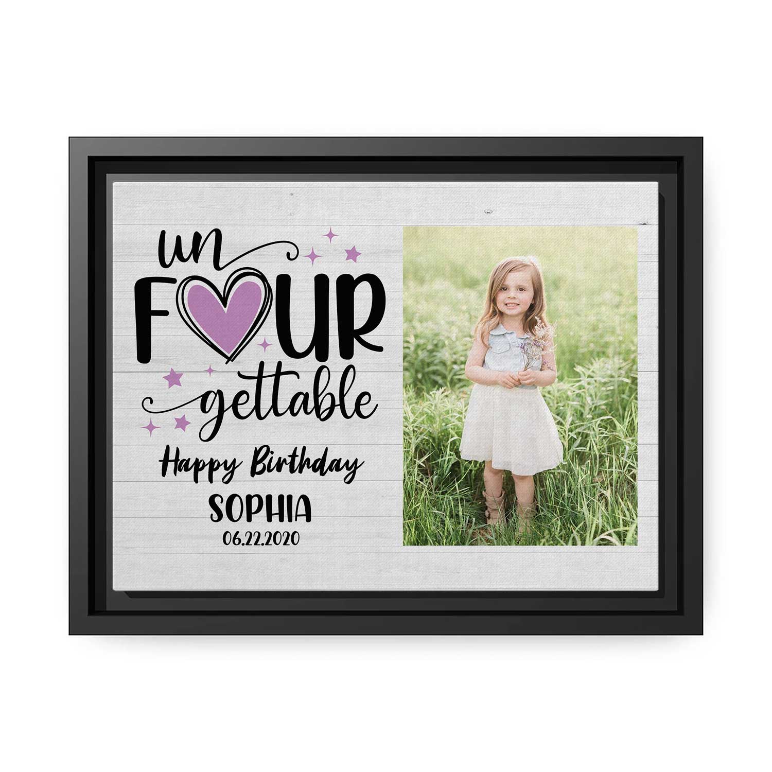 Un FOUR gettable Personalized 4th Birthday gift For Year Old Custom Canvas Print MyMindfulGifts