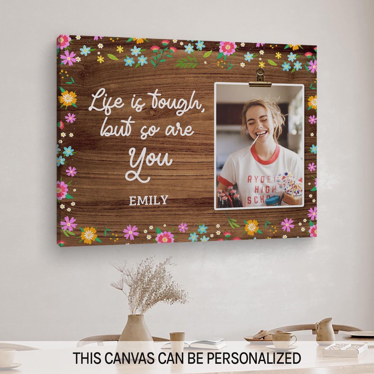 Life Is Tough But So Are You - Personalized  gift For Friends - Custom Canvas Print - MyMindfulGifts