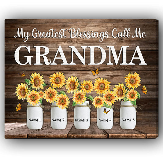 My Greatest Blessing Grandma  - Personalized Birthday Gift For Grandma - Custom Canvas Print - Mymindfulgifts