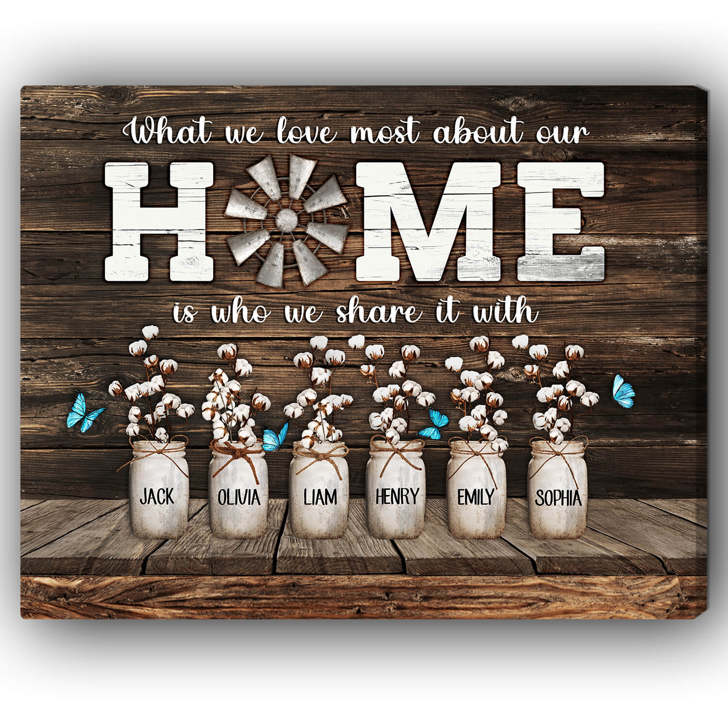 What We Love Most About Our Home  - Personalized Birthday Gift for Mom or for Dad - Custom Photo Canvas Print - Mymindfulgifts