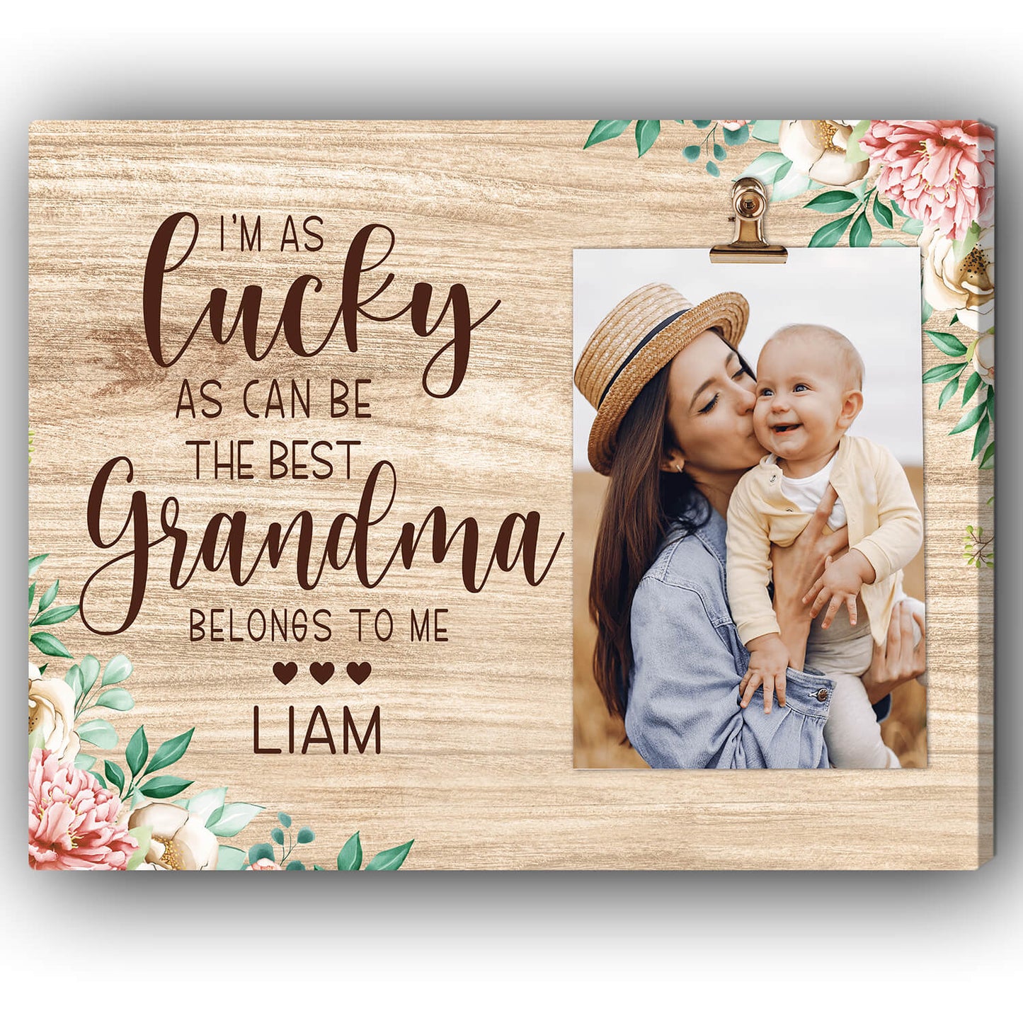 The Best Grandma Belongs To Me  - Personalized Mother's Day Gift For Grandma - Custom Photo Canvas Print - Mymindfulgifts