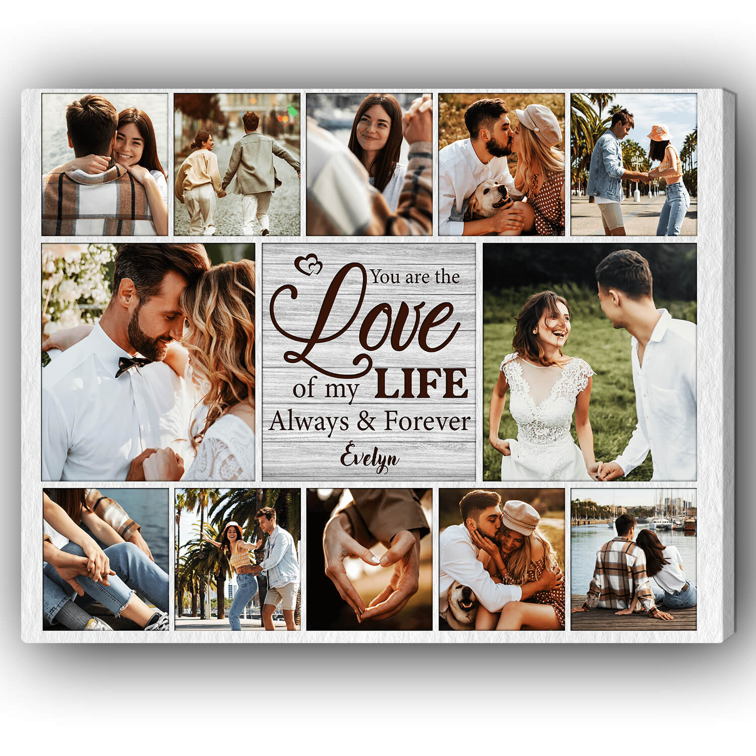 You Are the Love of My Life - Personalized Anniversary, Valentine‘s Day gift for Husband, for Wife, for Boyfriend, for Girlfriend - Custom Canvas Print - MyMindfulGifts