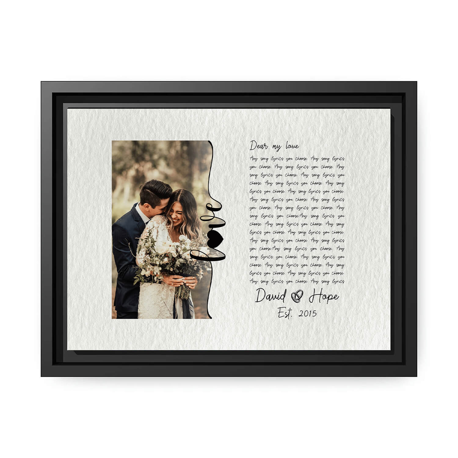 Song Lyrics Wall Art: Anniversary Gift for Husband Wife Personalized  Wedding Gifts for the Couple Valentines Day Gift Premium Canvas 
