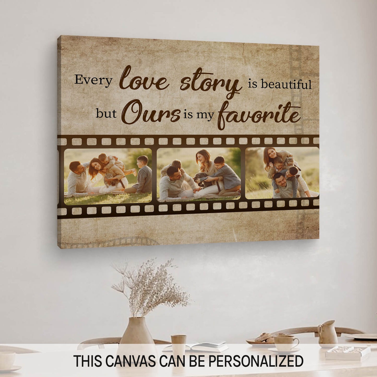 Every Love Story Is Beautiful But Ours Is My Favorite - Personalized Anniversary or Valentine's Day gift for him for her - Custom Canvas - MyMindfulGifts