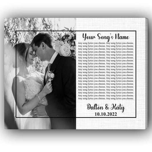 Song Lyrics Photo - Personalized Anniversary, Valentine's Day gift for couple - Custom Canvas - MyMindfulGifts