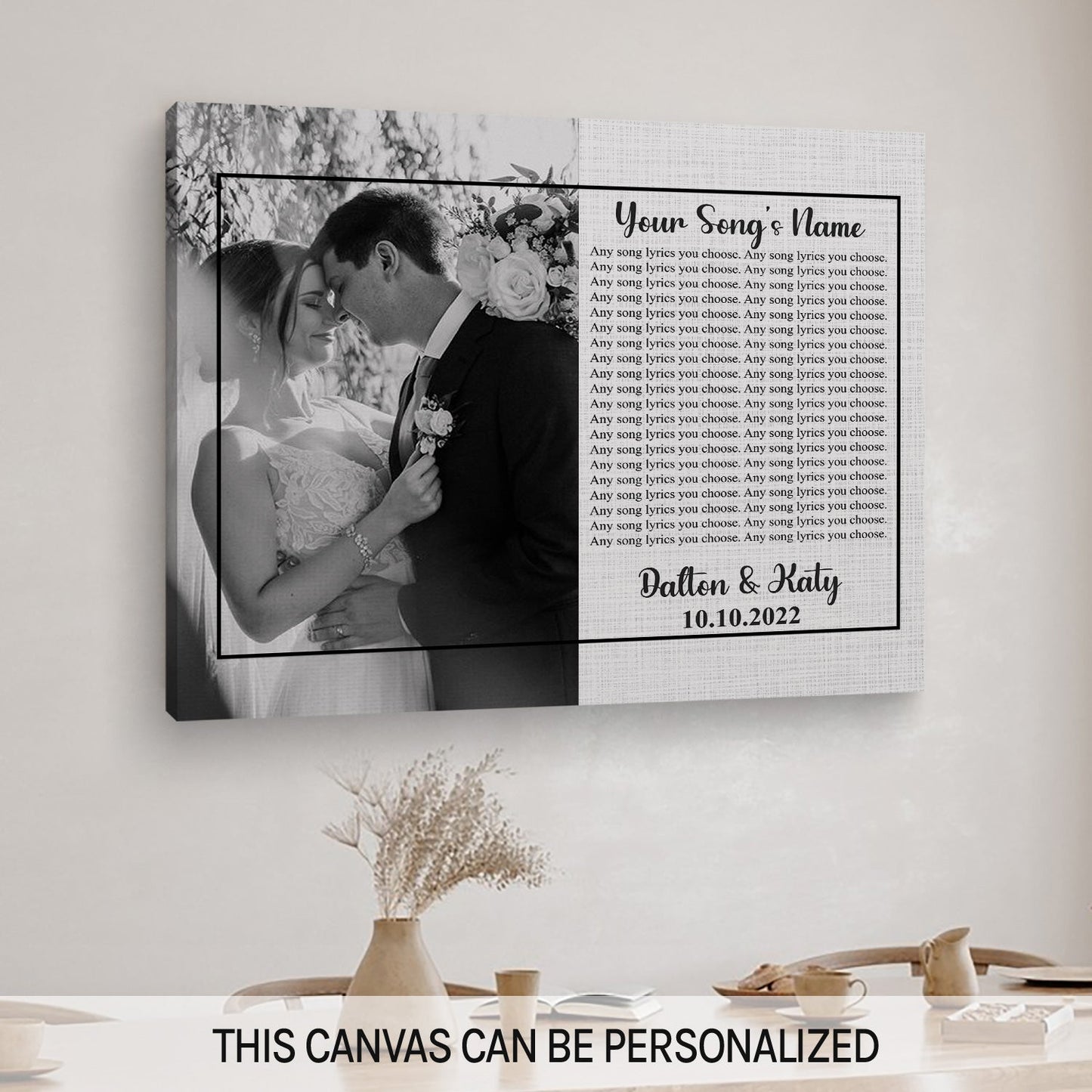 Song Lyrics Photo - Personalized Anniversary, Valentine's Day gift for couple - Custom Canvas - MyMindfulGifts