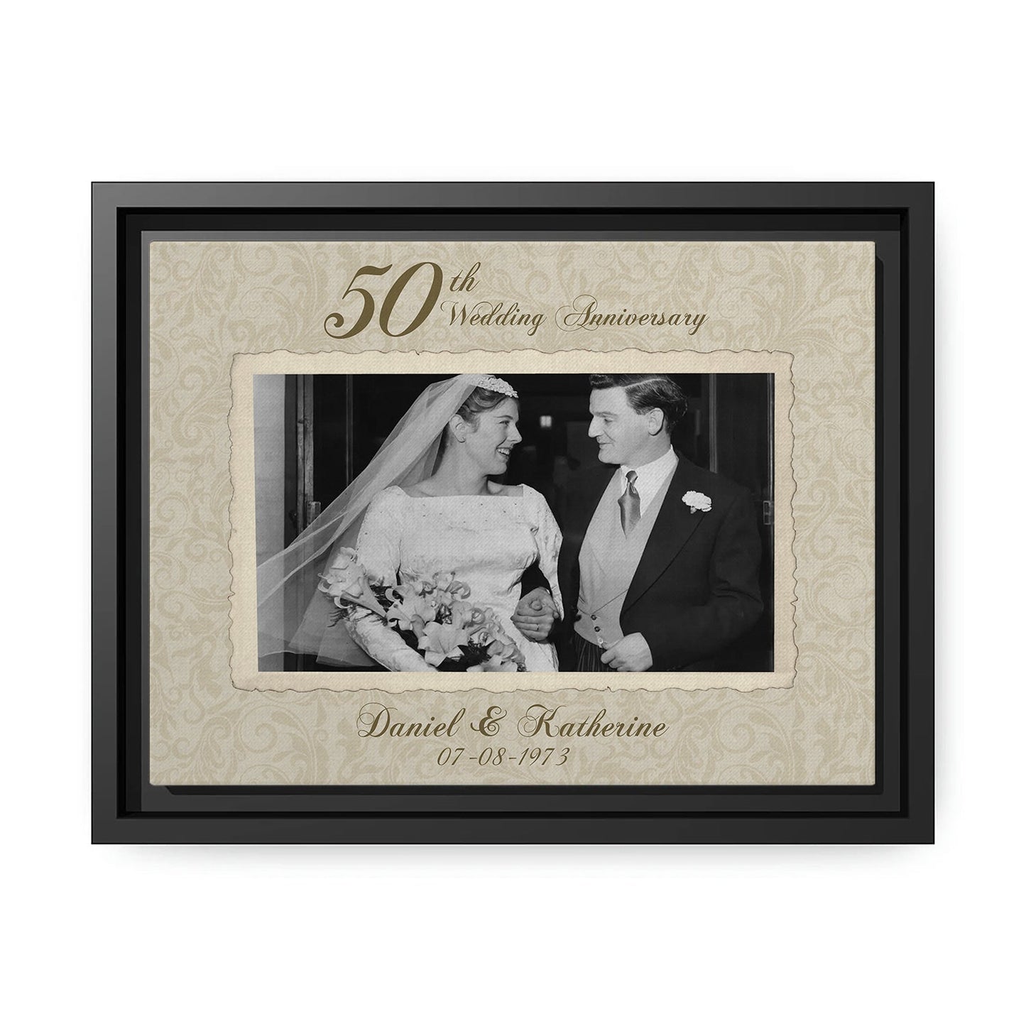 50th Wedding Anniversary - Personalized 50 Year Wedding Anniversary gift for Parents - Custom Canvas - MyMindfulGifts
