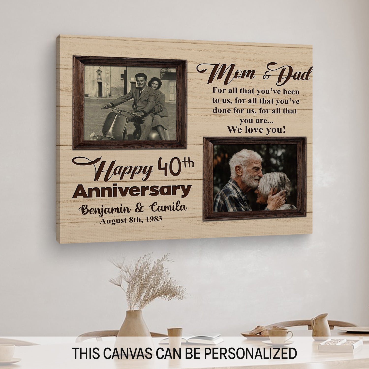 Happy 40th Anniversary Double Picture Acrylic Led, Personalized 40 Years Anniversary  Gift For Parents, Custom 40th Anniversary Gifts For Mom And Dad - Best  Personalized Gifts For Everyone