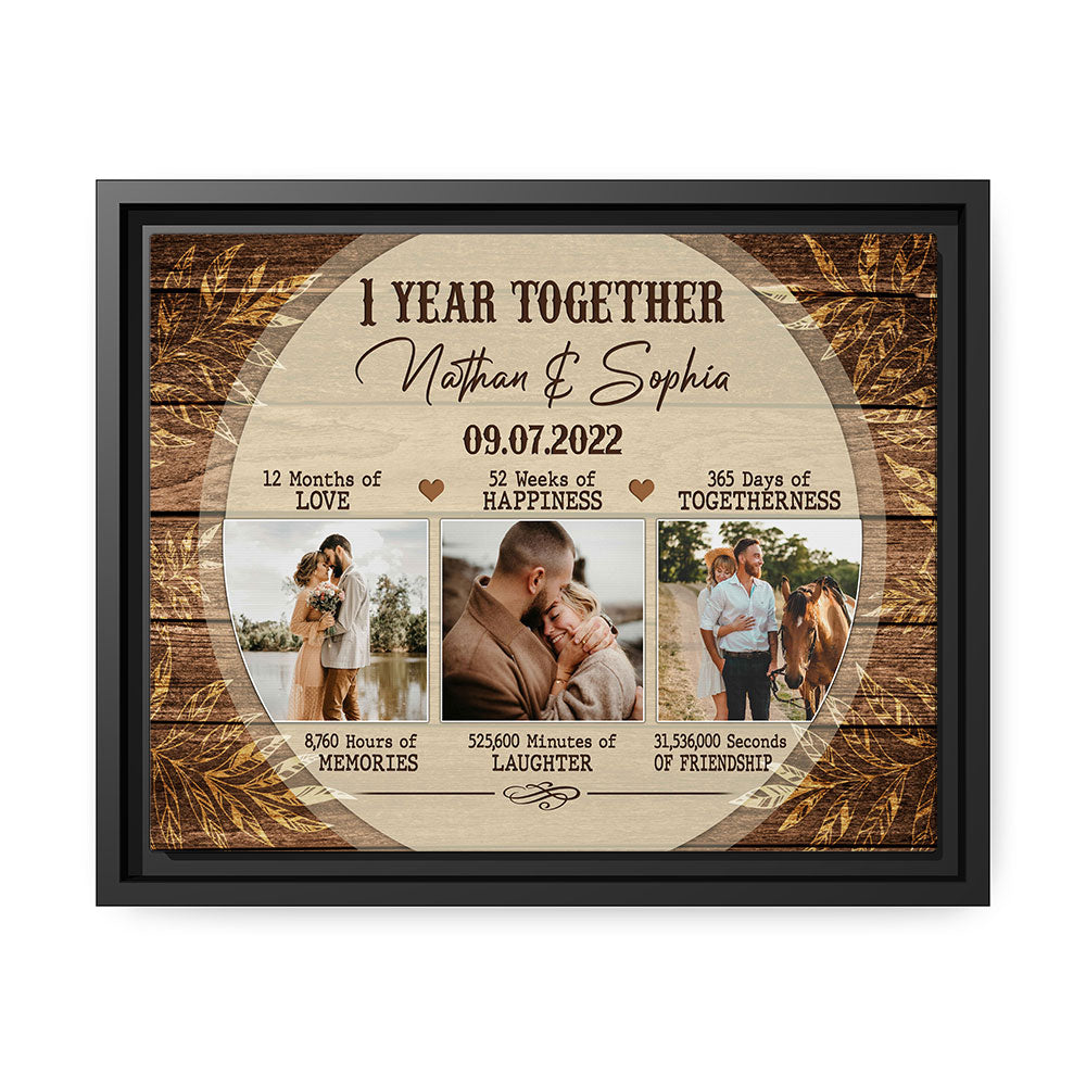  Personalized 1st Anniversary Poster Canvas, Custom 1 year  Anniversary Canvas Gift for Boyfriend, 1 Year Wedding Gift for Husband, First  Anniversary Present: Posters & Prints
