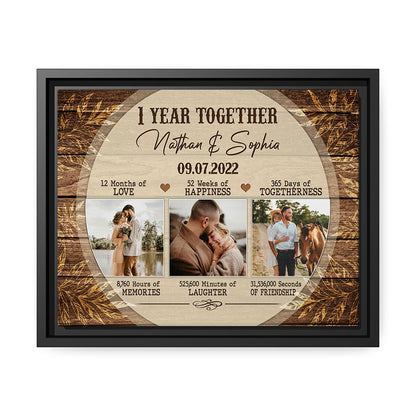 1 Year 1st Anniversary Couple Photo Wife Husband Personalized Canvas -  Family Panda - Unique gifting for family bonding