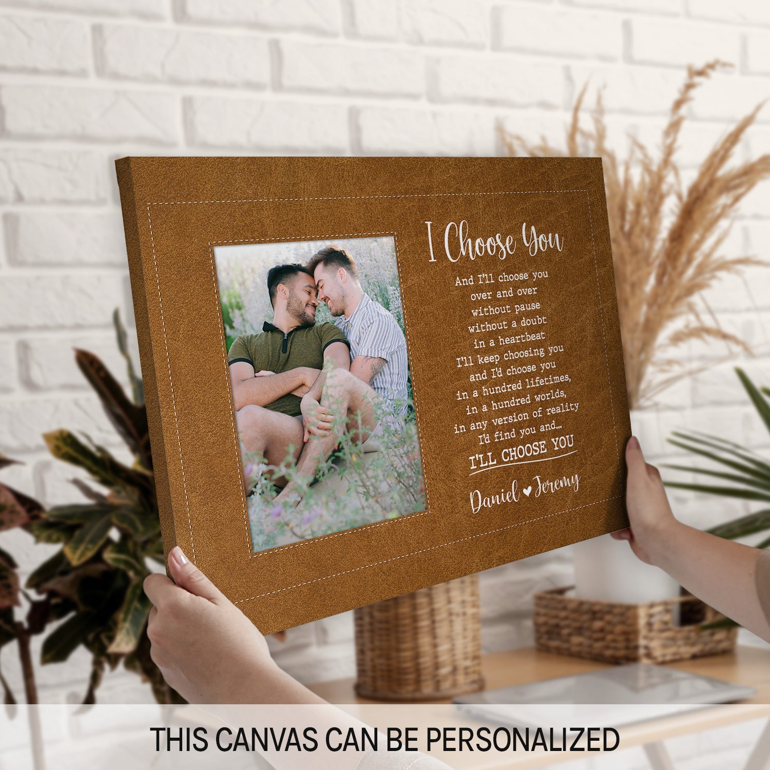 I Choose You - Personalized Anniversary, Valentine's Day gift for LGBT couple - Custom Canvas - MyMindfulGifts