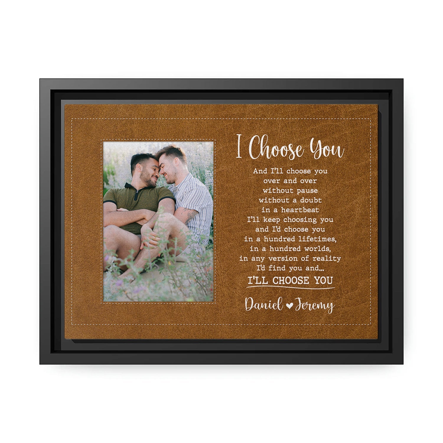 I Choose You - Personalized Anniversary, Valentine's Day gift for LGBT couple - Custom Canvas - MyMindfulGifts