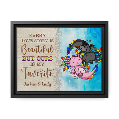 Every Love Story Is Beautiful - Personalized Anniversary or Valentine's Day gift for LGBT couple - Custom Canvas - MyMindfulGifts