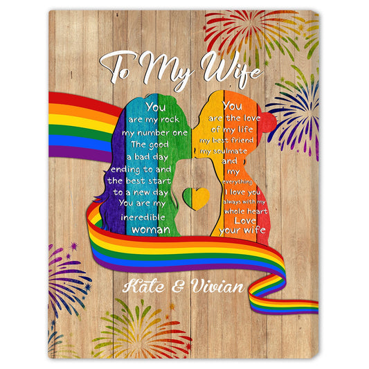 To My WIfe - Personalized Anniversary or Valentine's Day gift for him for her - Custom Canvas - MyMindfulGifts