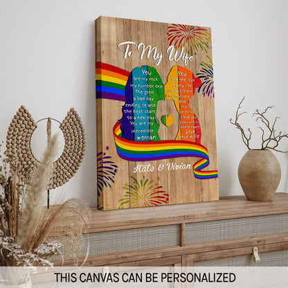 To My WIfe - Personalized Anniversary or Valentine's Day gift for him for her - Custom Canvas - MyMindfulGifts