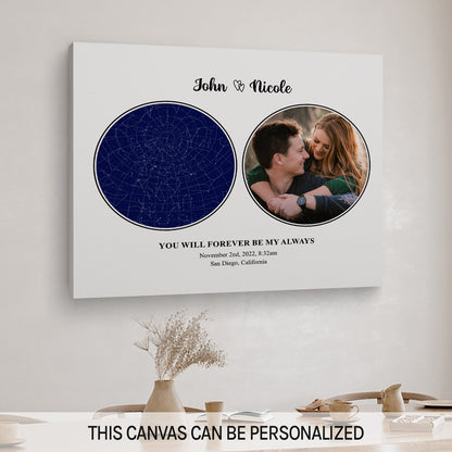 When The Stars Aligned - Personalized Anniversary or Valentine's Day gift for Couple - Custom Canvas - MyMindfulGifts