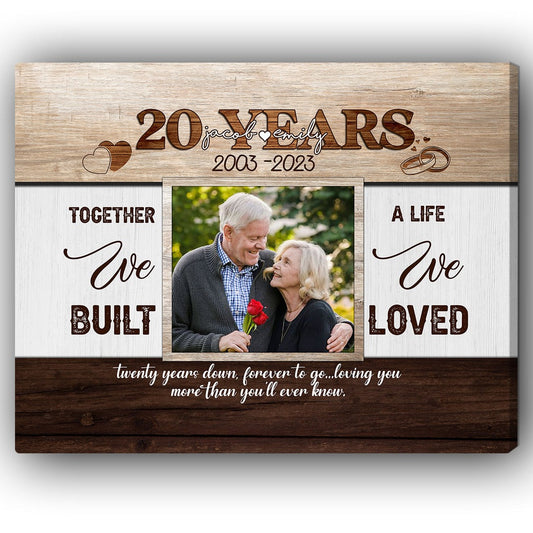 20th Year Together - Personalized 20 Year Anniversary gift for Husband or Wife - Custom Canvas - MyMindfulGifts