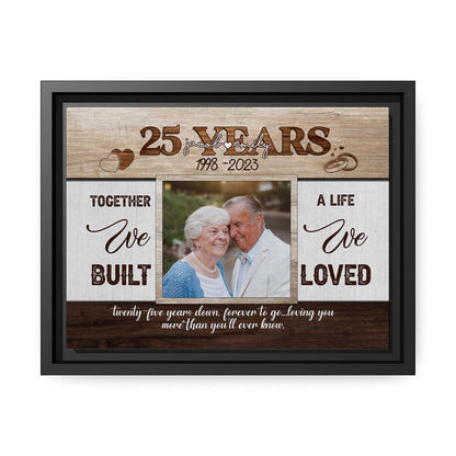 25th Year Together - Personalized 25 Year Anniversary gift for Husband or Wife - Custom Canvas - MyMindfulGifts