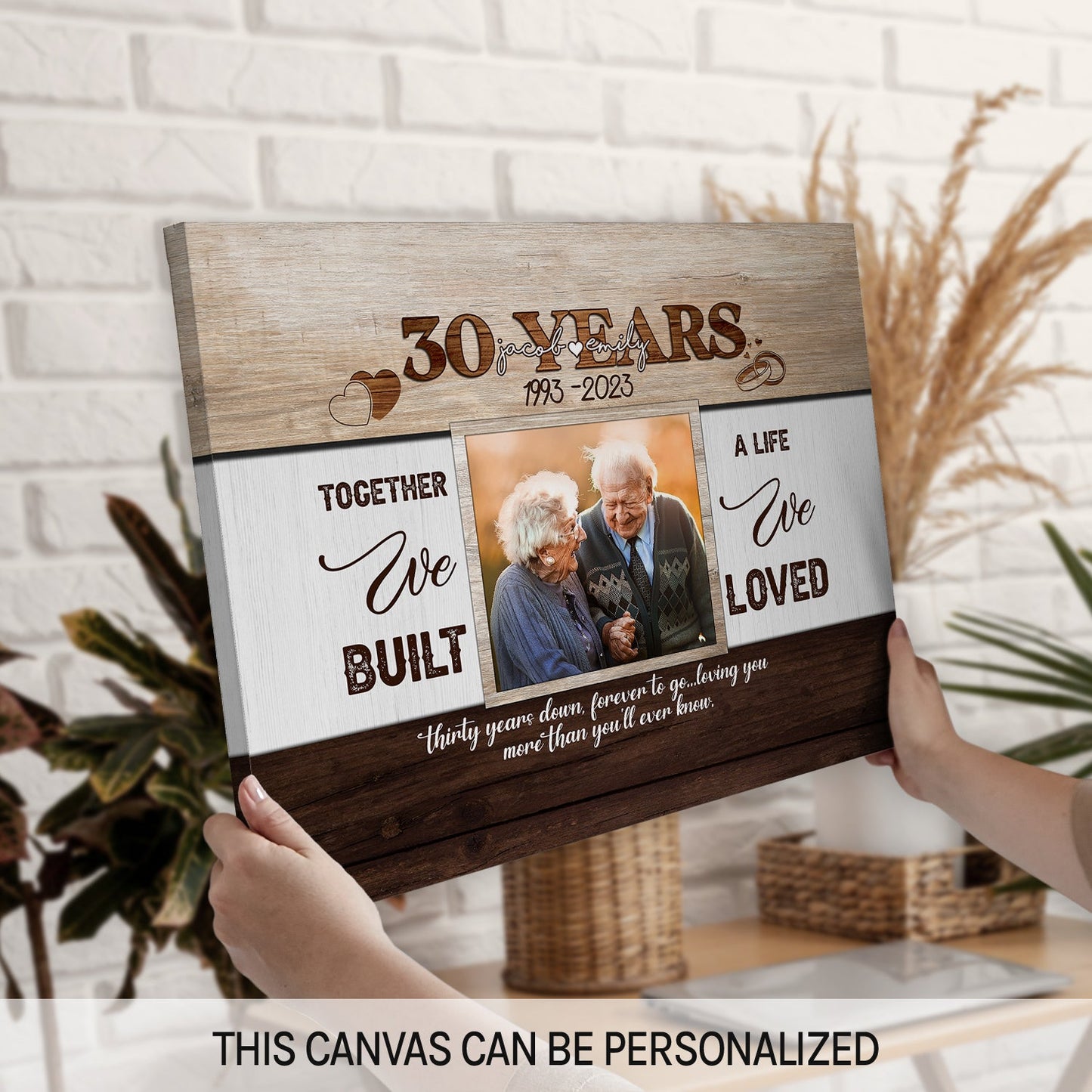 30th Year Together - Personalized 30 Year Anniversary gift for Husband or Wife - Custom Canvas - MyMindfulGifts