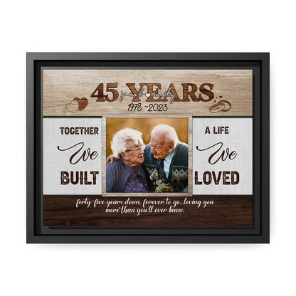 45th Year Together - Personalized 45 Year Anniversary gift for Husband or Wife - Custom Canvas - MyMindfulGifts