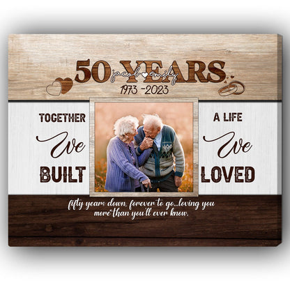 50th Year Together - Personalized 50 Year Anniversary gift for Husband or Wife - Custom Canvas - MyMindfulGifts