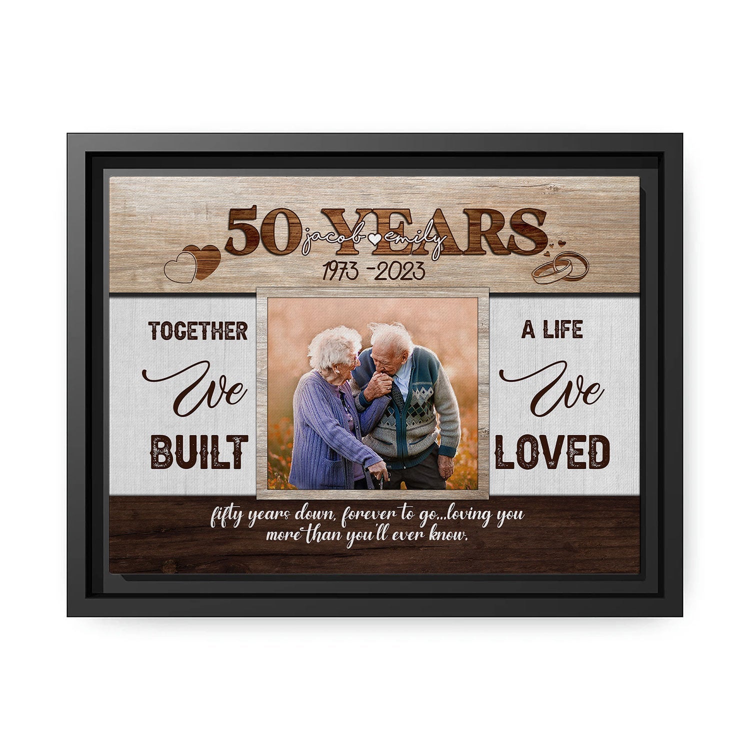 50th Year Together - Personalized 50 Year Anniversary gift for Husband or Wife - Custom Canvas - MyMindfulGifts