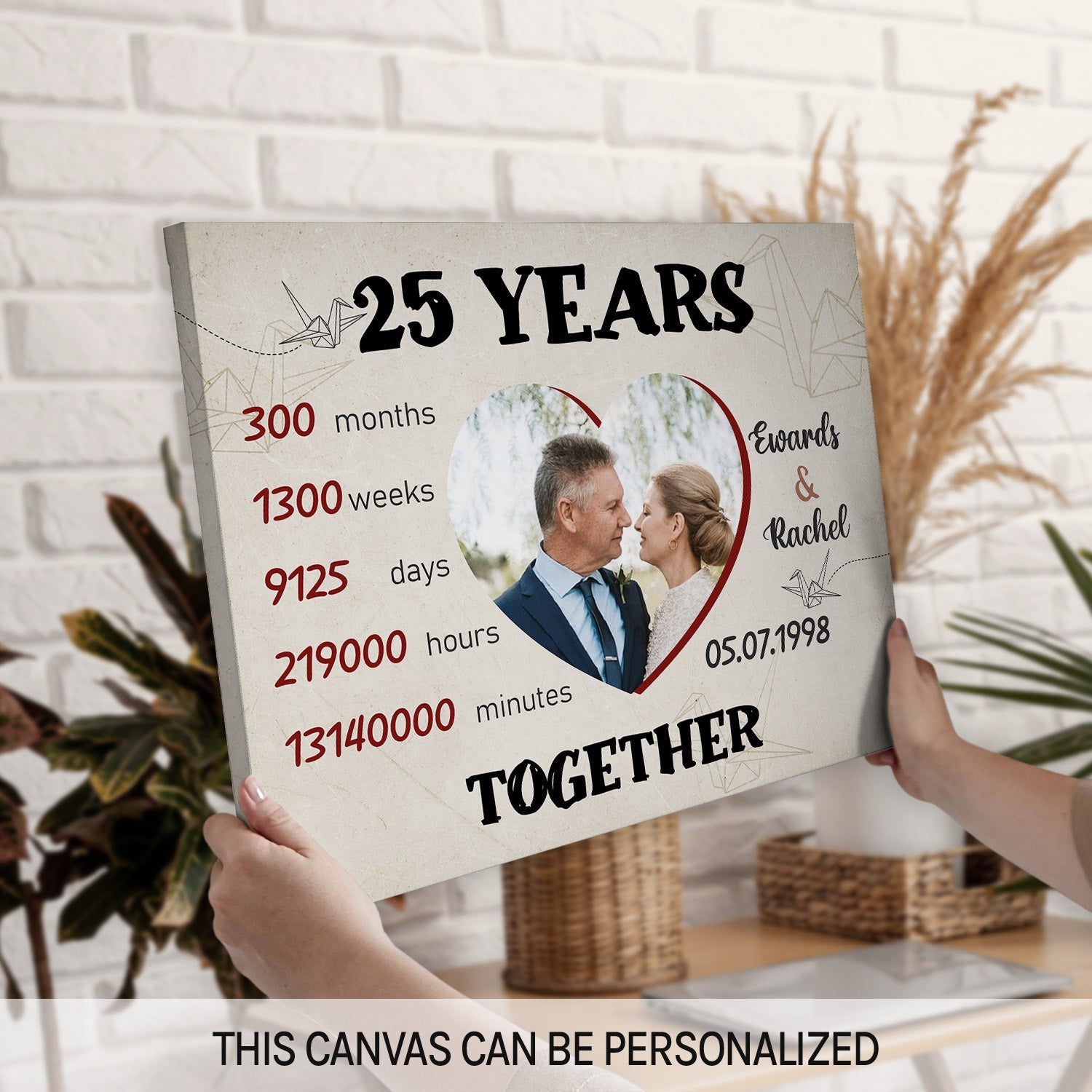 25 Years Anniversary Gift Ideas For Couple, 25th Anniversary Gift For  Husband, Twenty-five Years Wedding Anniversary – Personalized Anniversary,  Wedding, Valentine Canvas Gift For Wife Or Husband Romantic Wall Art –  Eviral Store