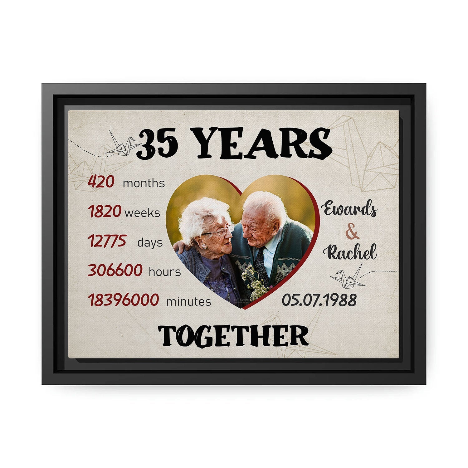 Buy Custom 35th Wedding Anniversary Canvas Wedding Anniversary Gift Idea for  Parents 35th Anniversary Wall Art Sign Unique Gift Idea Online in India -  Etsy