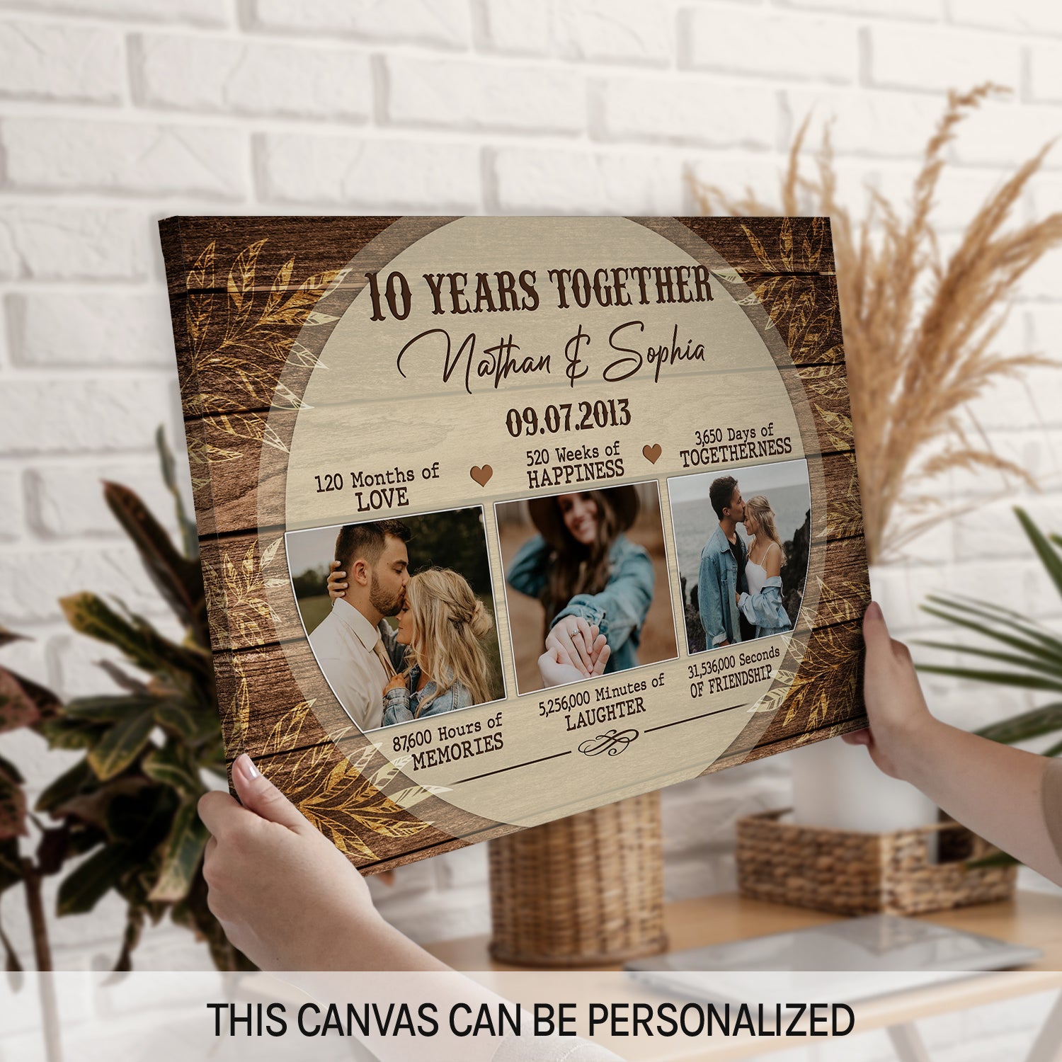 Personalized Gift For 10th Wedding Anniversary Best Gift For Couple Canvas  Print - Oh Canvas