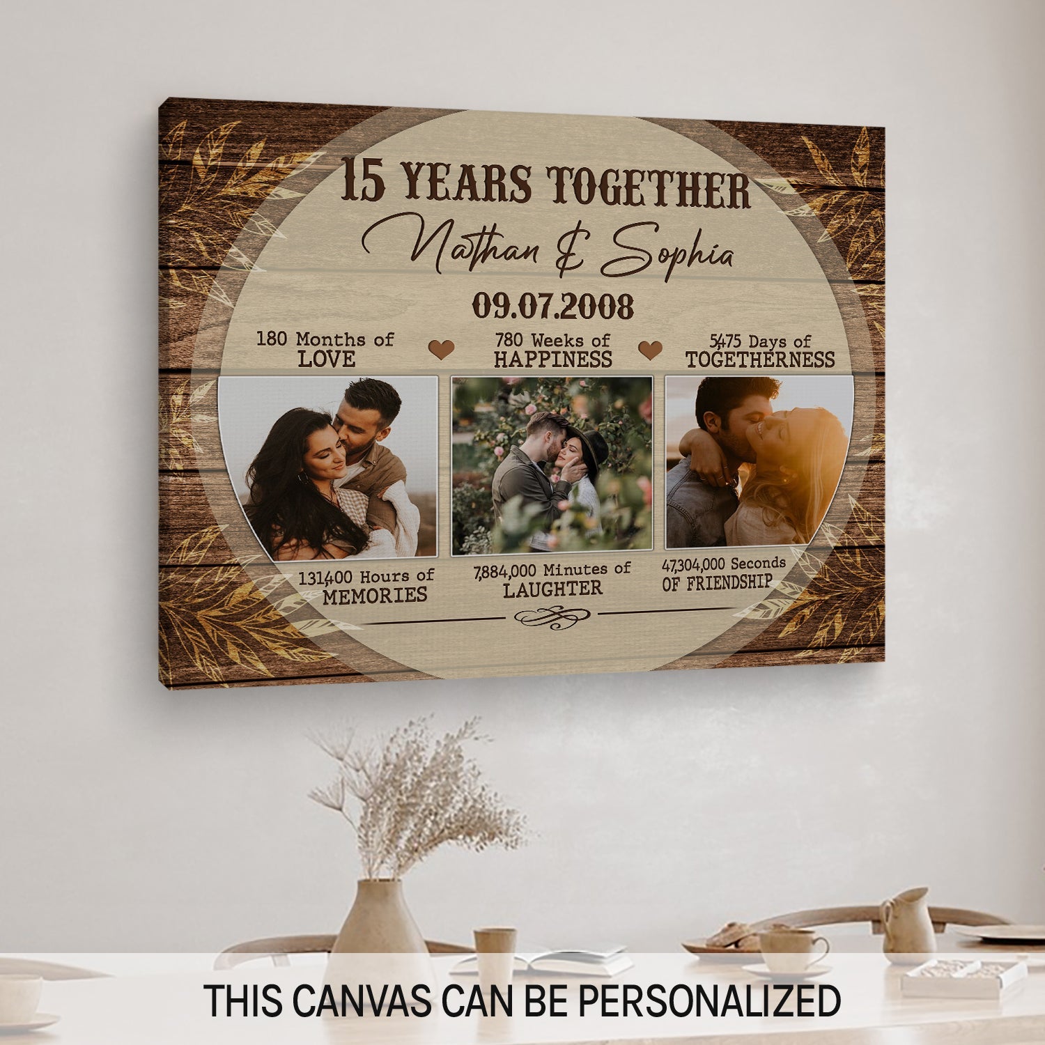 15 Years of Marriage - Happily Married Couple - 15th Wedding Anniversary  Gift