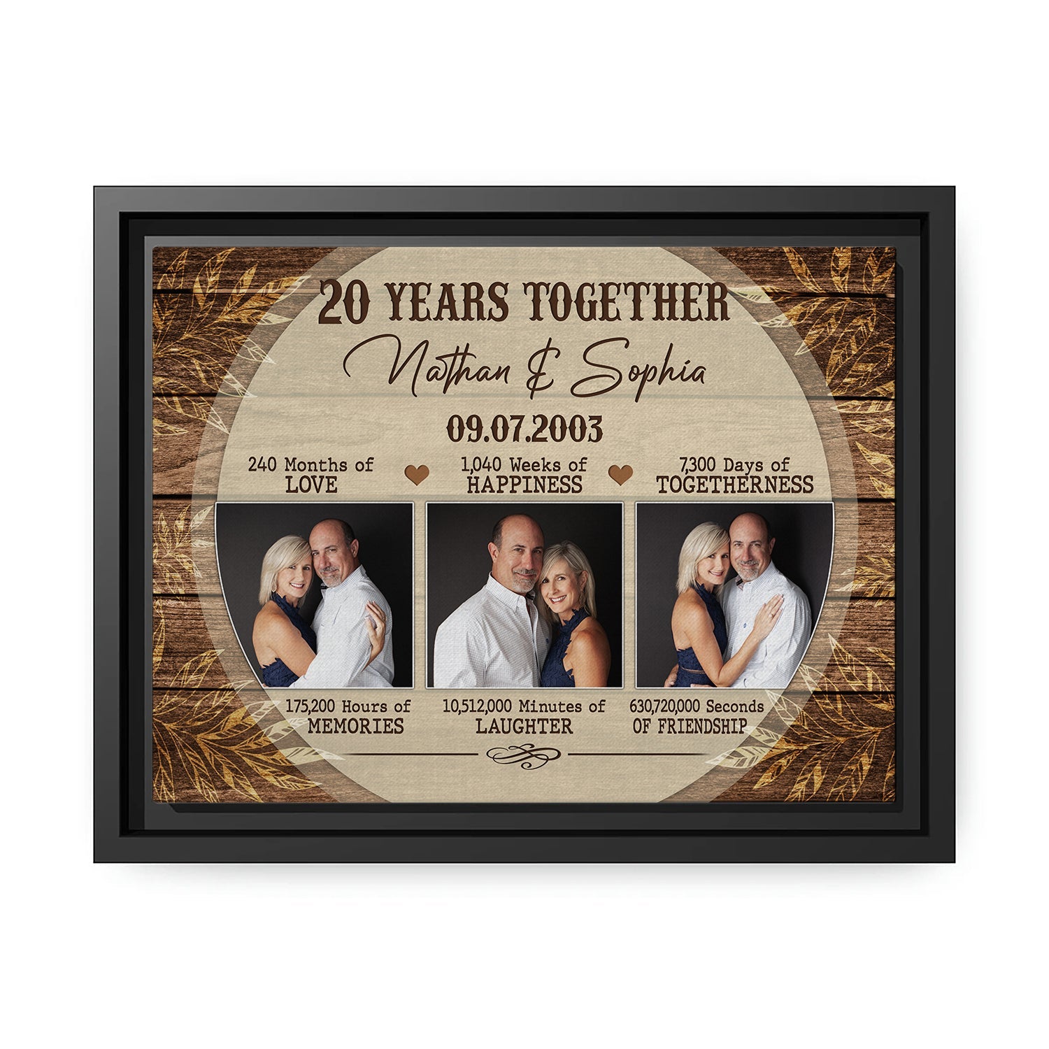 Personalized 20th Anniversary gift for him for her - 20th Year Together -  Custom Canvas - MyMindfulGifts – My Mindful Gifts