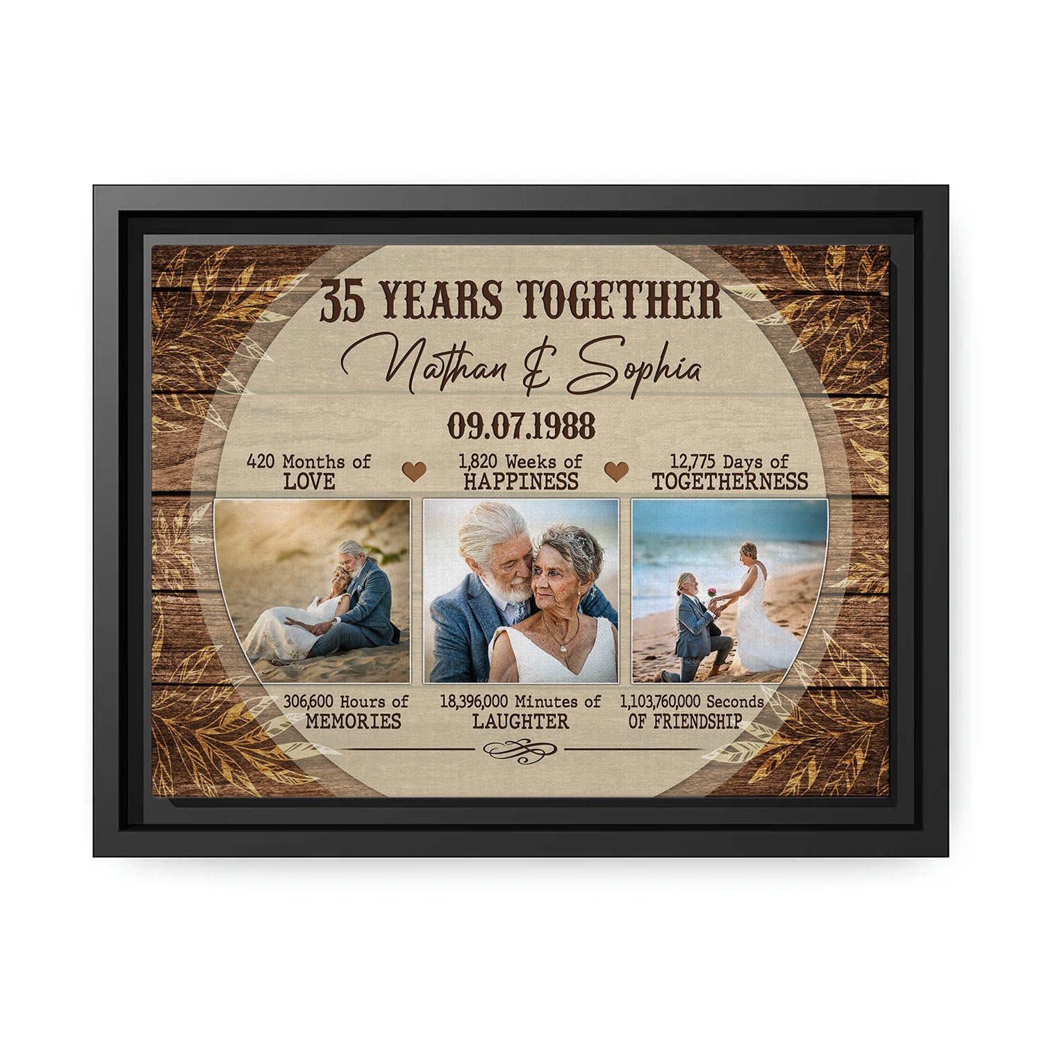 Personalized 35 Year Anniversary gift for him for her - 35th Year Together  - Custom Canvas - MyMindfulGifts – My Mindful Gifts