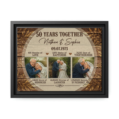 50th Year Together - Personalized 50 Year Anniversary gift for him for her - Custom Canvas - MyMindfulGifts