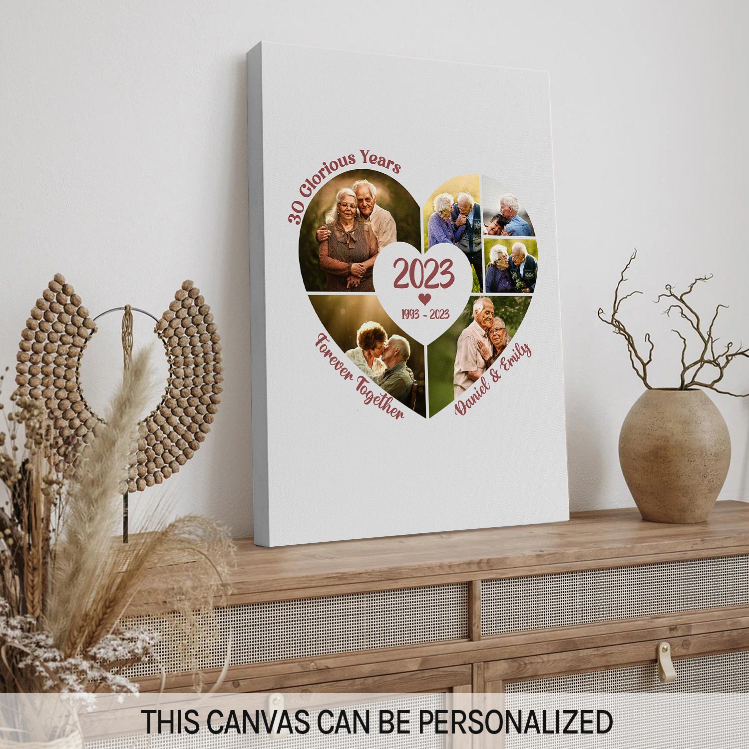 30 Glorious Years Photo Collage - Personalized 30 Year Anniversary gift for him for her - Custom Canvas - MyMindfulGifts