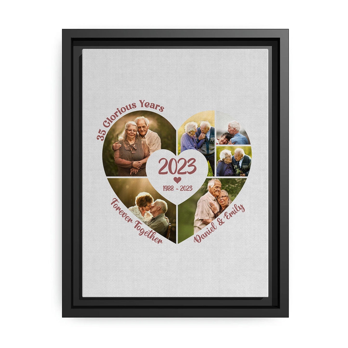 35 Glorious Years Photo Collage - Personalized 35 Year Anniversary gift for him for her - Custom Canvas - MyMindfulGifts