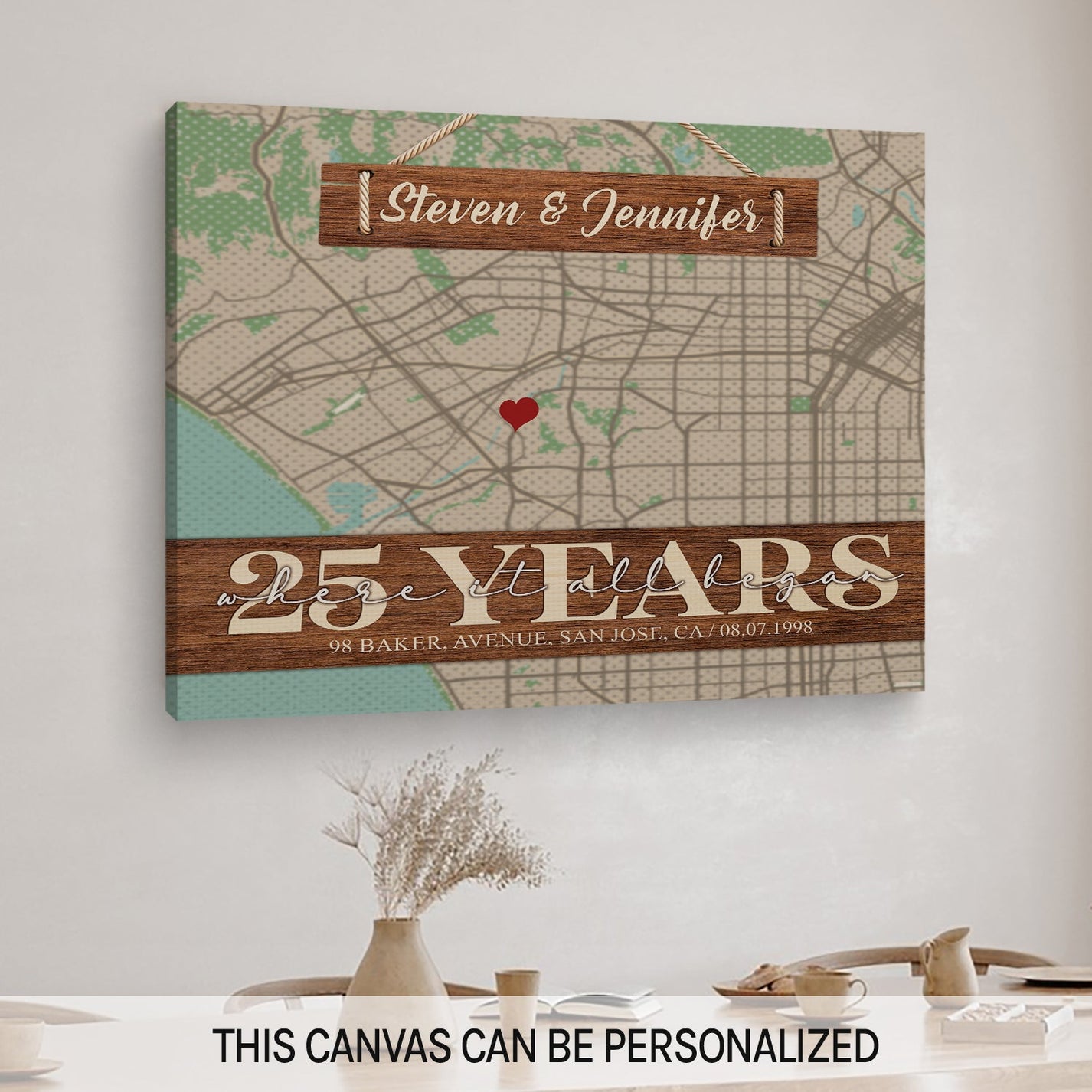 Personalized 25 Year Anniversary gift for him for her Where It All — free download