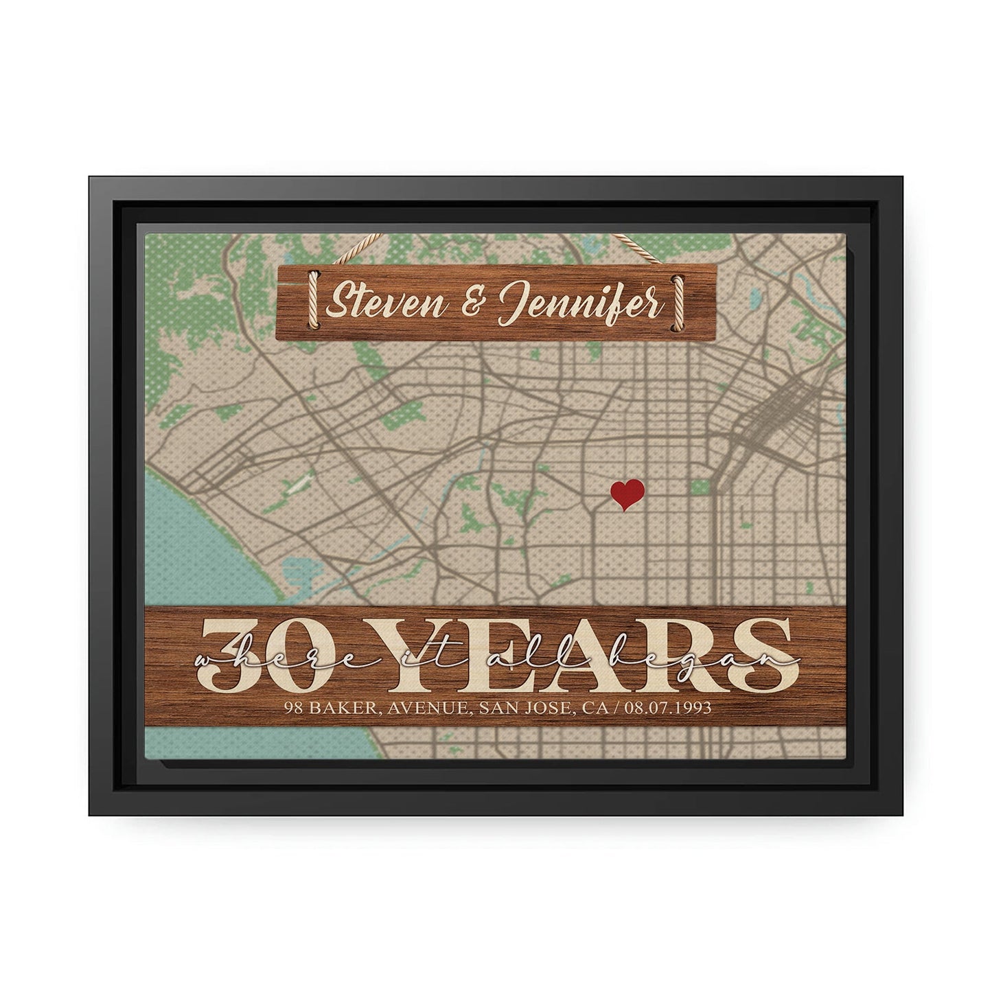 Where It All Began 30th Year - Personalized 30 Year Anniversary gift for him for her - Custom Canvas - MyMindfulGifts