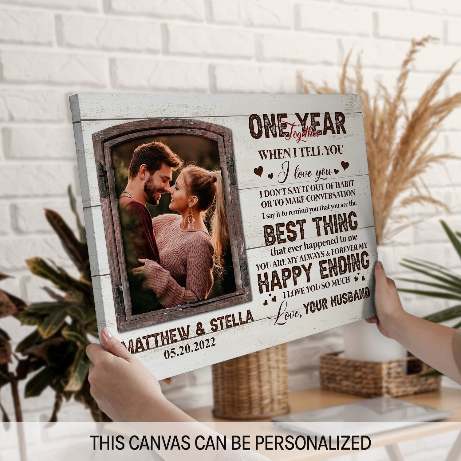 One Year Together - Personalized 1 Year Anniversary gift for Wife - Cu – My  Mindful Gifts