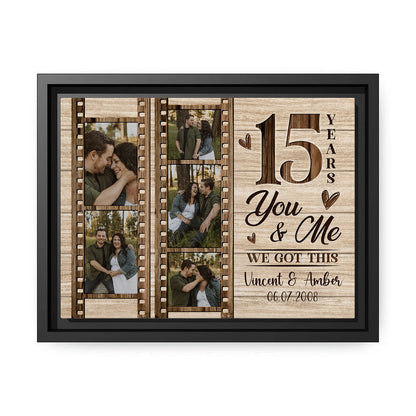 You & Me 15 Years - Personalized 15 Year Anniversary gift for Husband or Wife - Custom Canvas - MyMindfulGifts