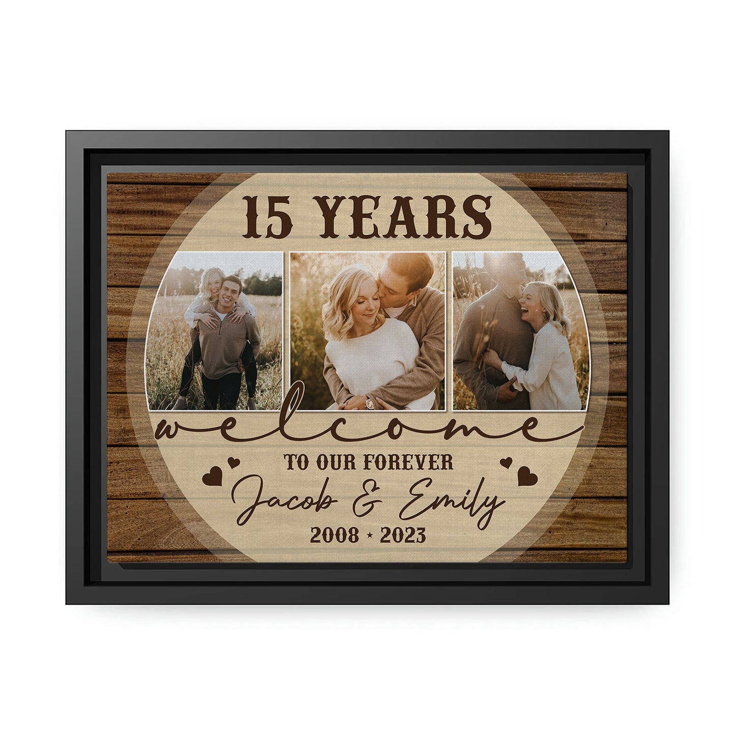 Welcome To Our Forever - Personalized 15 Year Anniversary gift for him for her - Custom Canvas - MyMindfulGifts
