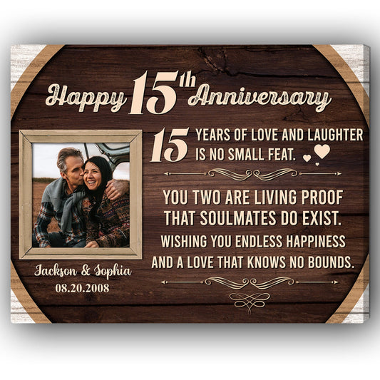 15 Years Together - Personalized 15 Year Anniversary gift for Couple - Custom Canvas Print - MyMindfulGifts