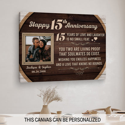 15 Years Together - Personalized 15 Year Anniversary gift for Couple - Custom Canvas Print - MyMindfulGifts