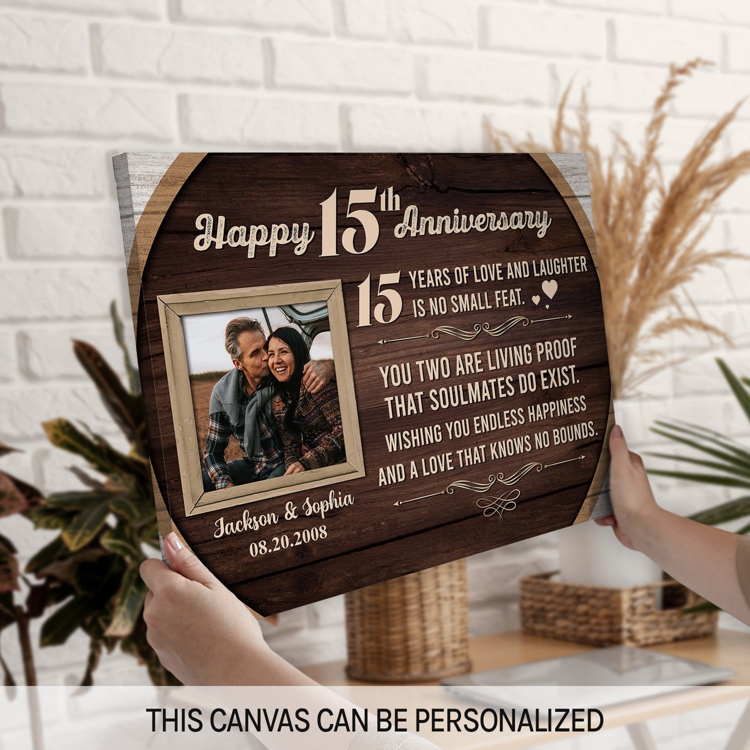 15 Years Together - Personalized 15 Year Anniversary gift for Couple - Custom Canvas Print - MyMindfulGifts