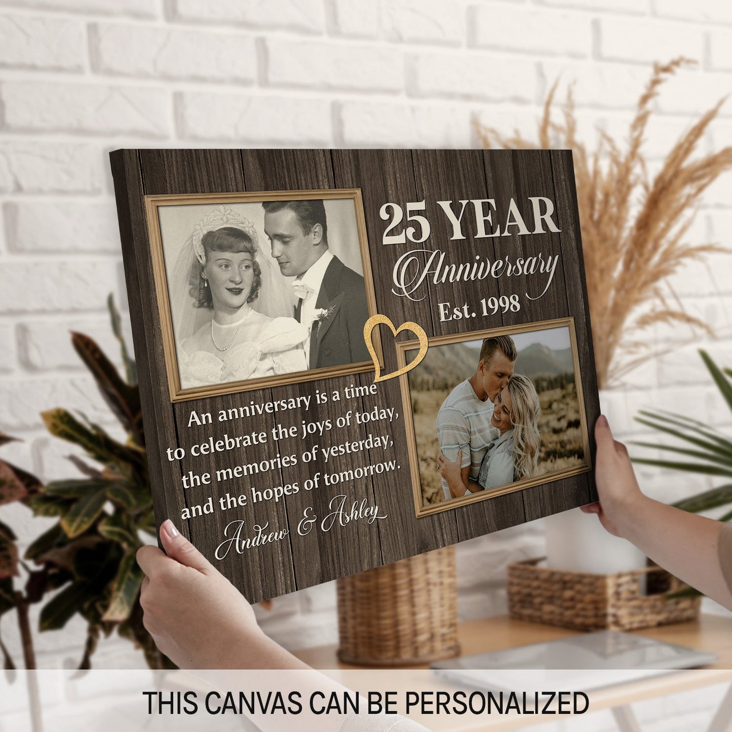 25 Year Anniversary - Personalized 25 Year Anniversary gift for Husband or Wife - Custom Canvas - MyMindfulGifts