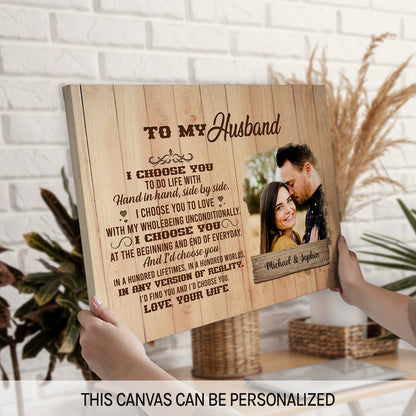 To My Husband - Personalized Anniversary or Valentine's Day gift for Husband - Custom Canvas Print - MyMindfulGifts