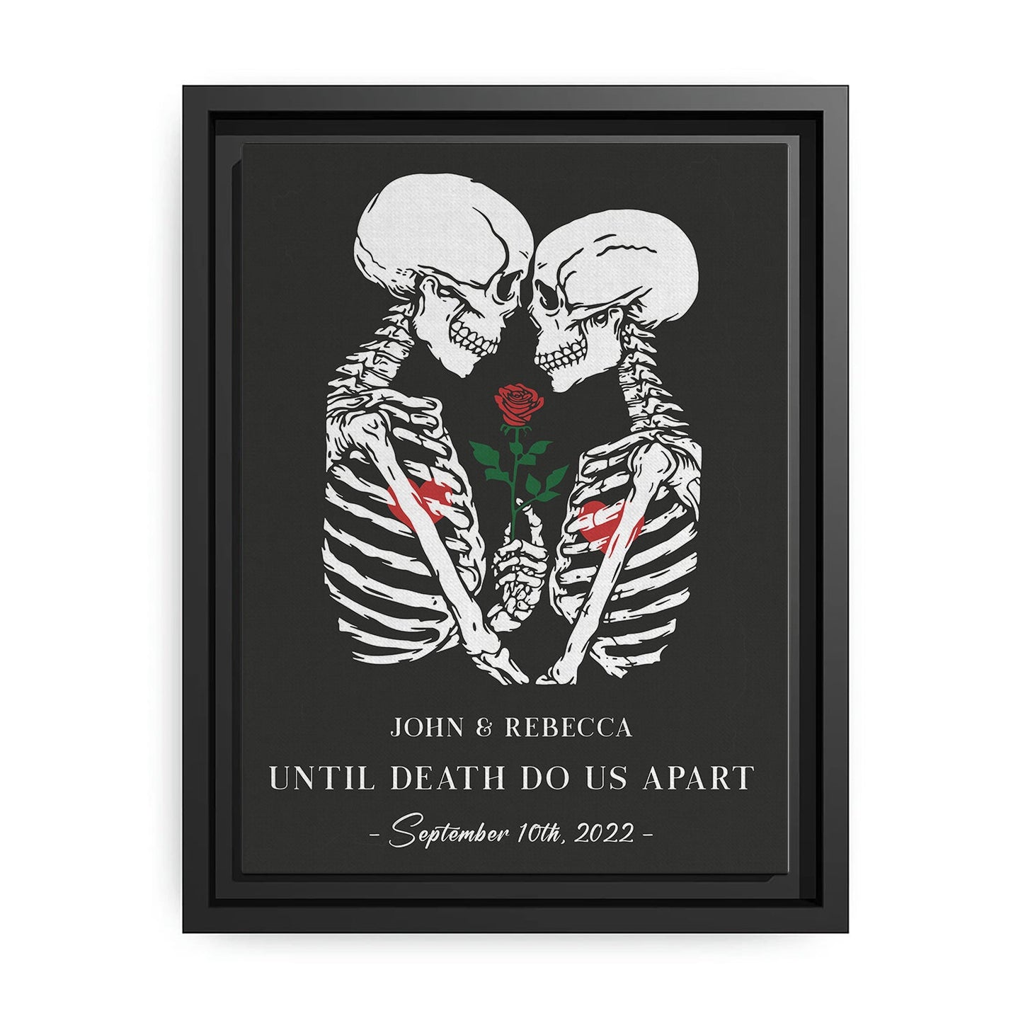 Until Death Do Us Apart - Personalized Anniversary or Valentine's Day gift for Husband or Wife - Custom Canvas Print - MyMindfulGifts