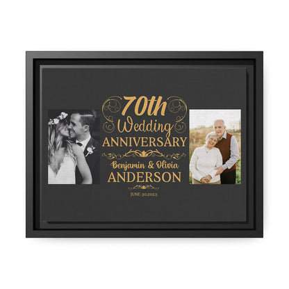 70th Wedding Anniversary - Personalized 70 Year Anniversary gift for Parents - Custom Canvas Print - MyMindfulGifts