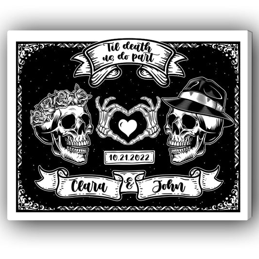 Til Death Us Do Part - Personalized Anniversary or Halloween gift for Boyfriend or Girlfriend - Custom Canvas Print - MyMindfulGifts