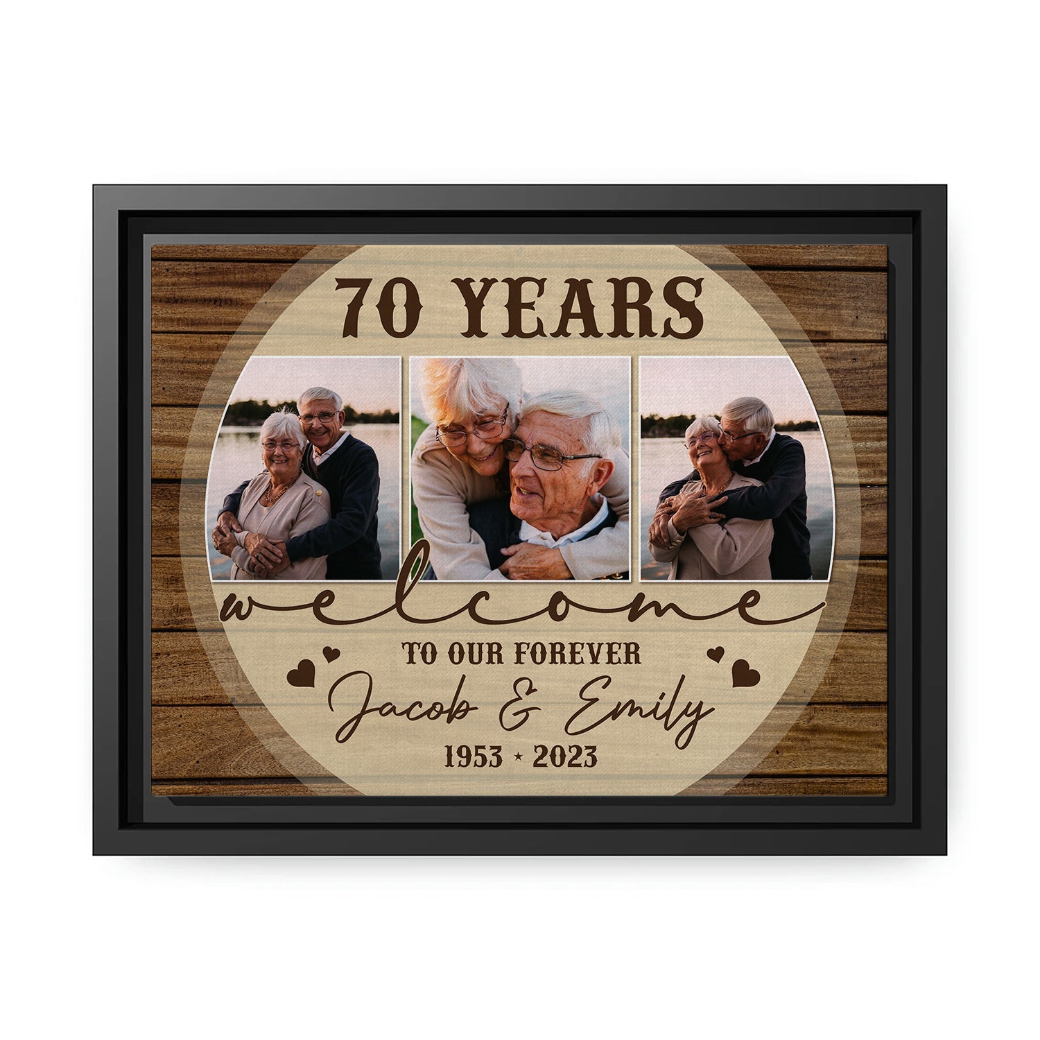 70 Years Welcome To Our Forever - Personalized 70 Year Anniversary gift for Parents, Husband or Wife - Custom Canvas Print - MyMindfulGifts