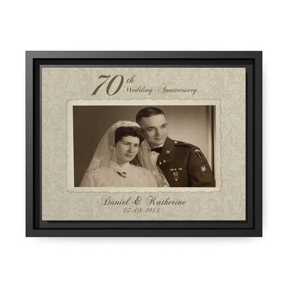 70th Wedding Anniversary - Personalized 70 Year Anniversary gift for Husband, Wife or Parents - Custom Canvas Print - MyMindfulGifts